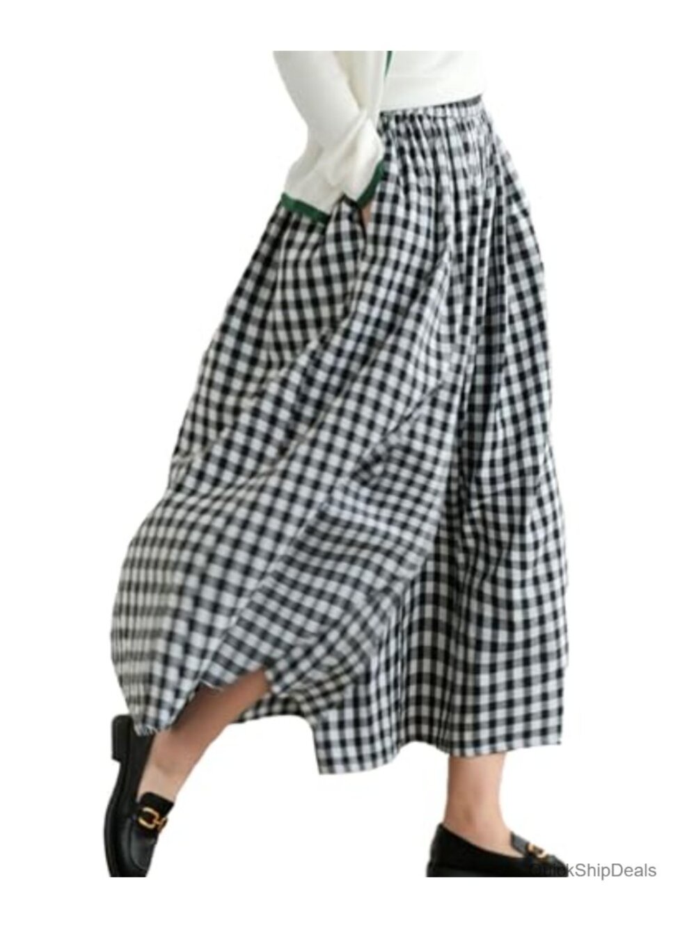 Cotton Linen Wide Leg Capri Palazzo Pants Elastic High Waist